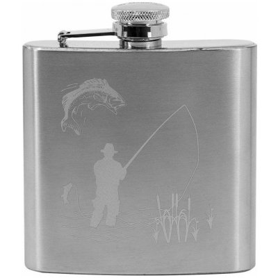 Ocelová kapesní lahev placatka rybář v dárkovém balení 180 ml – Zboží Dáma