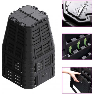 VidaXL černý 93,3 x 93,3 x 146 cm 1000 l – Zbozi.Blesk.cz