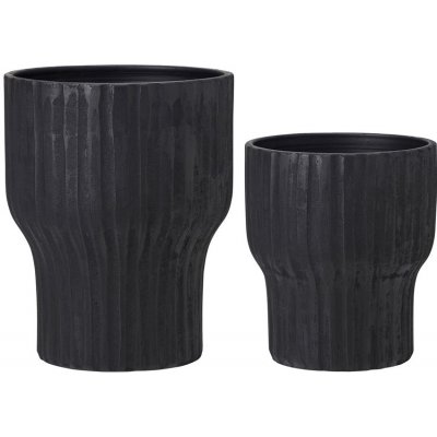 Wikholmform Terakotové květináče BRENDA 40/30cm SET/2ks černé – Hledejceny.cz