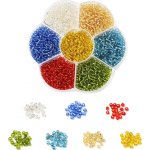 Skleněný rokajl - 8/0 - krabička - mix barev - Ø ~ 3 mm - 1400 ks - 1 balení – Zboží Mobilmania