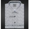 Pánská Košile AMJ pánská košile bavlněná černobílá strakatá s šipkami VKBR1147 krátký rukáv Regular Fit