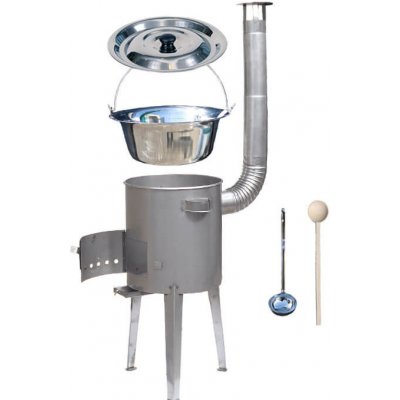 Kessel kotlík na guláš nerez 14 l INOX 0,8 mm kotlina nerez vysoká LUXUS průměr 36 cm poklice nerez 41 cm INOX naběračka 350 ml a vařečka 50 cm LUXUS PARTY – Sleviste.cz