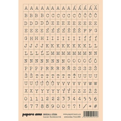 PAPERO AMO ♥ Papírové samolepky - ABECEDA malá / BROSKVOVÁ – Sleviste.cz