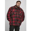 Pánská bunda Urban classics Plaid Teddy Lined Shirt Jacket red/black