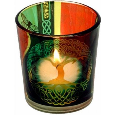 Nefertitis Svícen sklo se stromem života na čajové a votivní svíčky NF12970 - 5 x 6 cm – Zboží Dáma