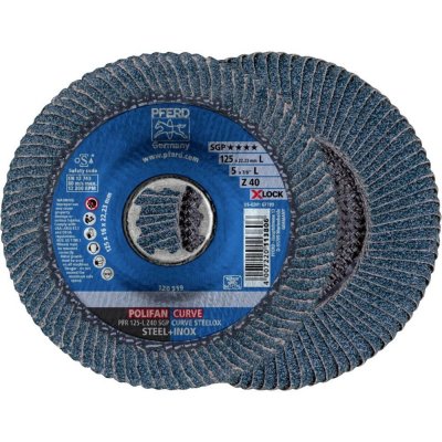 PFERD TOOLS 67689063 PFR 125-L Z 40 SGP CURVE STEELOX/X-LOCK vějířovitý brusný kotouč Průměr 125 mm Ø otvoru 22.23 mm nerezová ocel, ocel 10 ks – Zboží Dáma