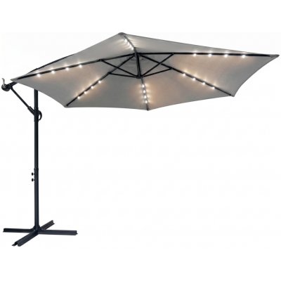 Avenberg Velký polohovatelný slunečník Sunny LED 300, šedá – Zbozi.Blesk.cz