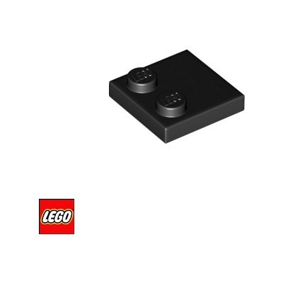 LEGO® 33909 Upravená Dlaždice 2x2 stady na jedné straně Černá – Zboží Mobilmania