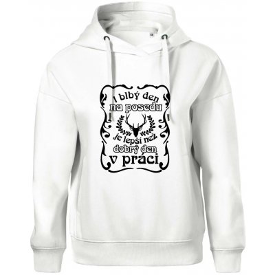 Blbý den na posedu Oversized mikina dámská Moon kratší + širší Bílá – Hledejceny.cz