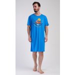 Vienetta MAN pánská noční košile s krátkým rukávem Adventure modrá – Zboží Mobilmania