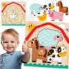 Dřevěná hračka Tooky Toy puzzle vícevrstvá deska Zvířátka na farmě 7 ks