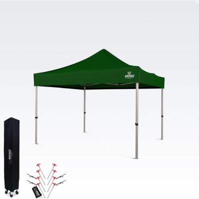 BRIMO Zahradní Altán Skládací 3x3m Prémiová UV/PVC Ochrana bez stěn Zelená S. Alu – Zboží Dáma
