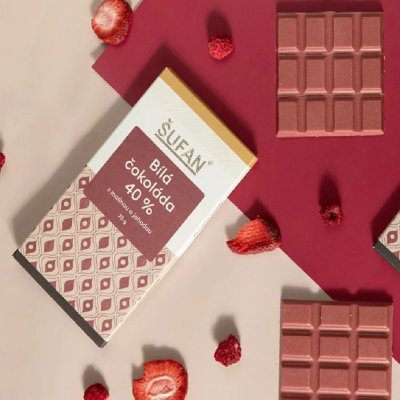 Šufan Láskyplná čokoláda s malinou a jahodou 70 g – Zboží Dáma