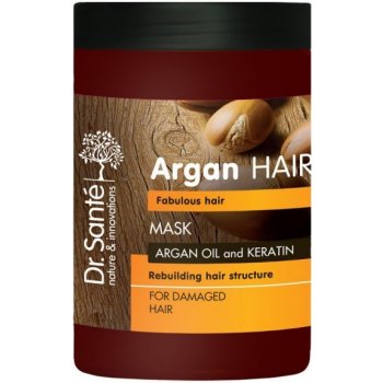 Dr. Santé Argan krémová maska pro poškozené vlasy Argan Oil and Keratin, Intensive Care, Tree-Step Regeneration 1000 ml