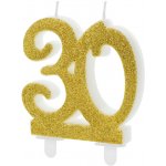 PARTYDECO Narozeninová svíčka 30 ZLATÁ 7 5 cm – Sleviste.cz