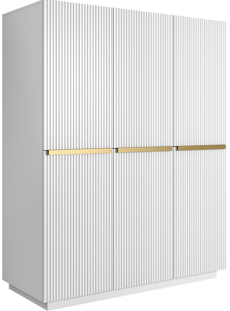 Nábytek Bogart Nicole 150 cm bílý mat / zlaté úchytky