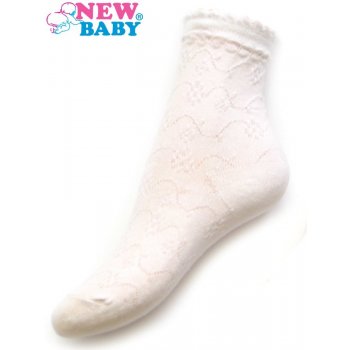 New Baby dětské žakarové ponožky bílé