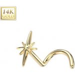 Šperky4U zlatý piercing do nosu hvězda ZL01242-YG – Zboží Mobilmania