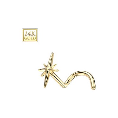 Šperky4U zlatý piercing do nosu hvězda ZL01242-YG – Zboží Mobilmania