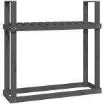 Shumee Dřevník, masivní borovice, šedý 110 x 35 x 108,5 cm – HobbyKompas.cz