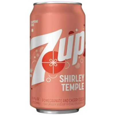 7 Up Shirley Temple sycený nápoj s příchutí granátového jablka a třešně 355 ml – Sleviste.cz