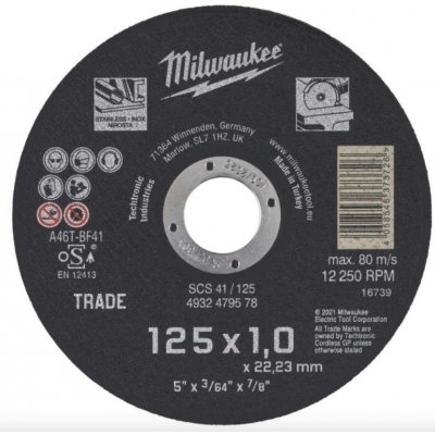 Milwaukee Řezný kotouč 125 x 1,0 x 22,2 mm 4932479578 – Zboží Dáma