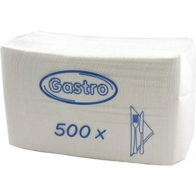 Gastro ubrousky papírové 1V 500 ks bílé 33x33cm