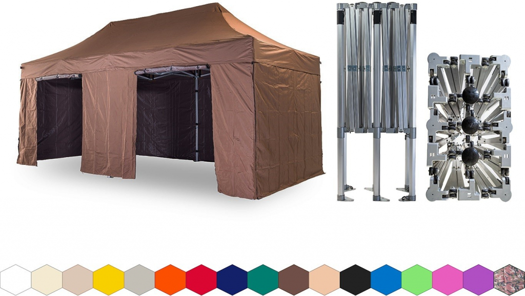 TENTino BIG HEXAGON EXTREME 4x6 m 10A HNĚDÁ 6 noh