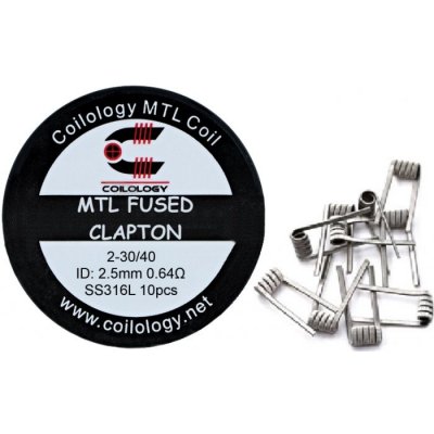 Coilology předmotané spirálky MTL Fused Clapton SS316L 0.64ohm – Hledejceny.cz