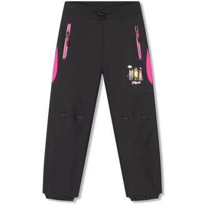 Kugo Dívčí softshellové kalhoty zateplené černošedá černošedý pas Černá – Sleviste.cz