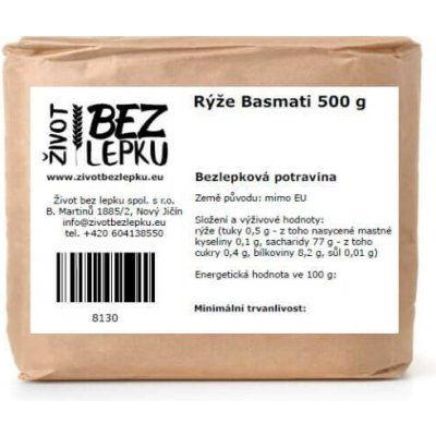 Život bez lepku Rýže Basmati 0,5 kg – Sleviste.cz