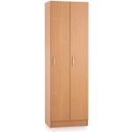 Lenza Dřevěná šatní skříňka Visio - 2 oddíly, 60 x 42 x 190 cm, buk – Sleviste.cz