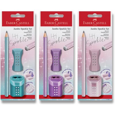 Faber-Castell Sparkle Jumbo grafitová tužka set perleťové odstíny mix barev 111682 – Zboží Dáma