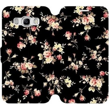Pouzdro Mobiwear Parádní flip Samsung Galaxy J5 2016 - VD02S - Květy na černé