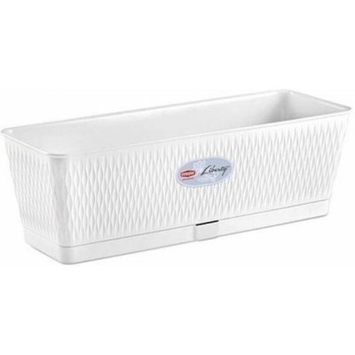 truhlík 50cm bílý LIBERTY+miska, š18xv16cm, plast – Hledejceny.cz