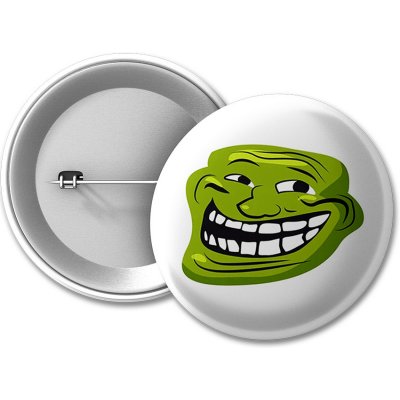 MemeMerch placka Troll Face Shrek