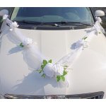 Komplet na auto - květy růže bílé