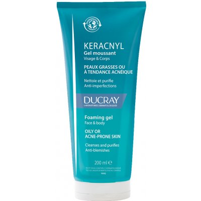 Ducray Keracnyl čistící gel pro mastnou pleť (Foaming Gel Face And Body) 200 ml