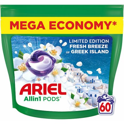 Ariel All in1 Pods Kapsle na praní Fresh Breeze of Greek Island 60 PD – Sleviste.cz