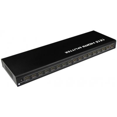 PremiumCord HDMI splitter 1-16 Portů, kovový s napájecím adaptérem, 4K,1080p, 3D (KHSPLIT16B) – Zboží Mobilmania