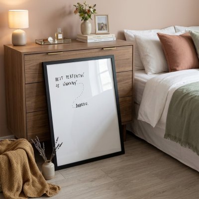 Honza Doležal / Zápisky umělce | Bejt perfektní je únavný Rám: Černý, Velikost: 40 x 30 cm – Hledejceny.cz