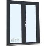 Kömmerling balkonové dveře 70 AD O+OS klapačka levé antracit/bílá 150 x 220 cm oboustranná klika + FAB + hliníkový práh – Hledejceny.cz