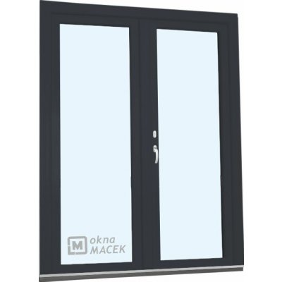 Kömmerling balkonové dveře 70 AD O+OS klapačka levé antracit/bílá 150 x 220 cm oboustranná klika + FAB + hliníkový práh – Hledejceny.cz