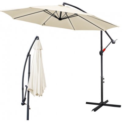 Yakimz 3,5m slunečník UV40+ Camping Pendulum Umbrella Pavilion Garden Umbrella Béžová – Zboží Mobilmania
