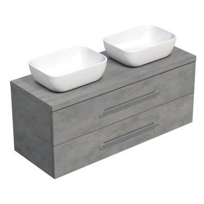 Koupelnová skříňka pod umyvadlo s deskou Naturel Cube Way 120x53x46 cm beton mat CUBE461203BESAT45 – Zbozi.Blesk.cz