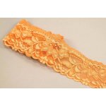Elastická krajka - tmavě oranžová - šířka 4 cm – Sleviste.cz