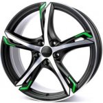 Ronal R62 7,5x17 5x100 ET42 matt black green polished – Hledejceny.cz