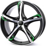 Ronal R62 7,5x17 5x100 ET42 black green polished – Hledejceny.cz