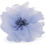 Prima-obchod brož květ s broušenými korálky 10 cm v krabičce 8 modrá světlá 117895 – Zboží Dáma