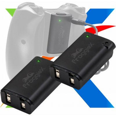 FroggieX Baterie pro ovladač Xbox 360 + napájecí kabel černá / 1200 mAh FX-X360-B1-B – Sleviste.cz
